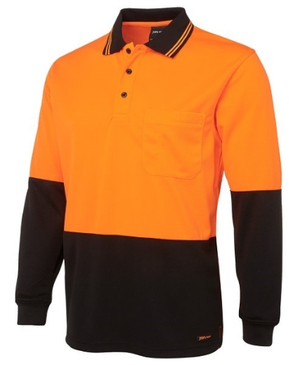 Picture of JB's Hi Vis Traditional Polo Shirt Long Sleeve 100% Polyester 2 Tone