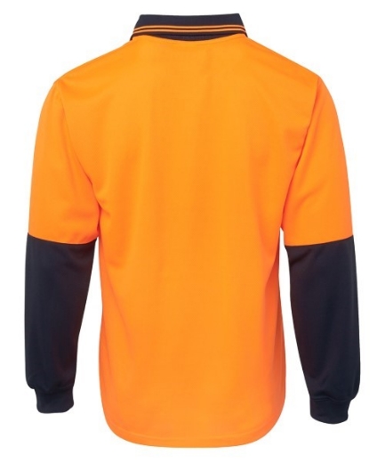 Picture of JB's Hi Vis Traditional Polo Shirt Long Sleeve 100% Polyester 2 Tone