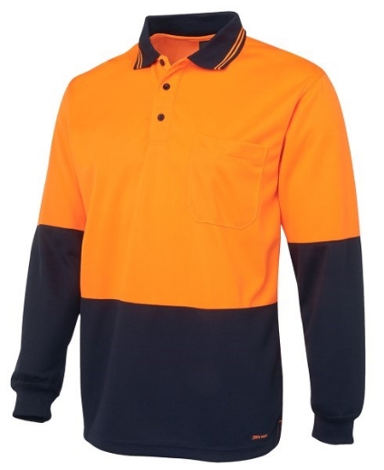 Picture of JB's Hi Vis Traditional Polo Shirt Long Sleeve 100% Polyester 2 Tone