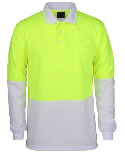 Picture of JB's Hi Vis Traditional Polo Shirt Long Sleeve 100% Polyester 2 Tone