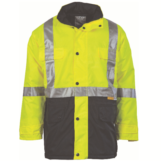 Picture of DNC Quilted Jacket Polyester/PU Waterproof H Pattern Reflective Tape 2 Tone