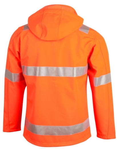 Picture of AIW Mens Hi-Vis Soft Shell Hooded Jacket with Reflective Tape