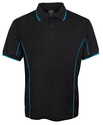 Picture of Podium Mens Piping Polo Shirt 100% Polyester Pique Knit