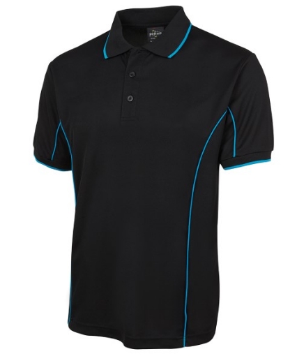 Picture of Podium Mens Piping Polo Shirt 100% Polyester Pique Knit