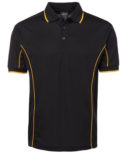 Picture of Podium Mens Piping Polo Shirt 100% Polyester Pique Knit