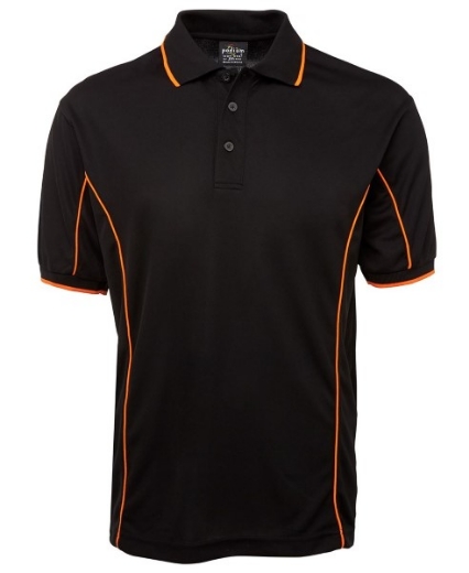 Picture of Podium Mens Piping Polo Shirt 100% Polyester Pique Knit
