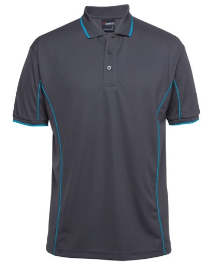 Picture of Podium Mens Piping Polo Shirt 100% Polyester Pique Knit