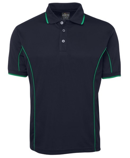 Picture of Podium Mens Piping Polo Shirt 100% Polyester Pique Knit