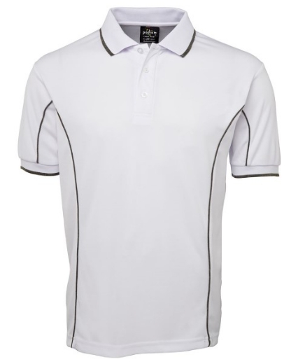Picture of Podium Mens Piping Polo Shirt 100% Polyester Pique Knit
