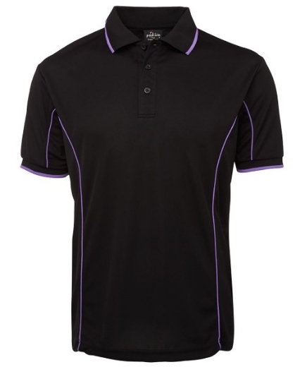 Picture of Podium Mens Piping Polo Shirt 100% Polyester Pique Knit