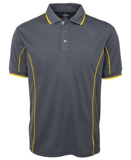Picture of Podium Mens Piping Polo Shirt 100% Polyester Pique Knit