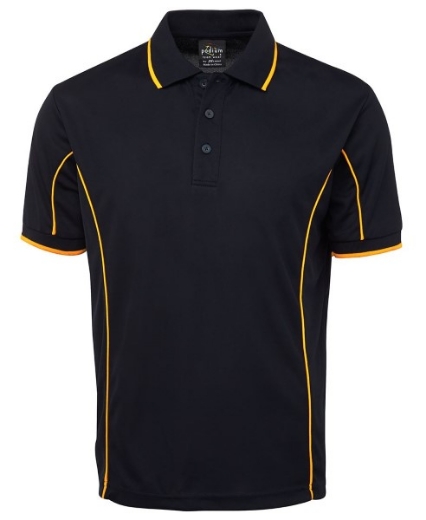 Picture of Podium Mens Piping Polo Shirt 100% Polyester Pique Knit