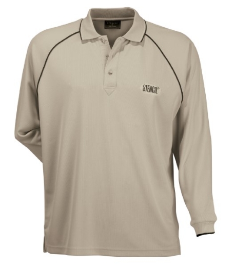 Picture of Stencil Mens Cool Dry Polo Shirt Long Sleeve