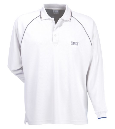 Picture of Stencil Mens Cool Dry Polo Shirt Long Sleeve