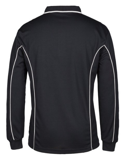 Picture of Podium Mens Piping Polo Shirt 100% Polyester Pique Knit Long Sleeve