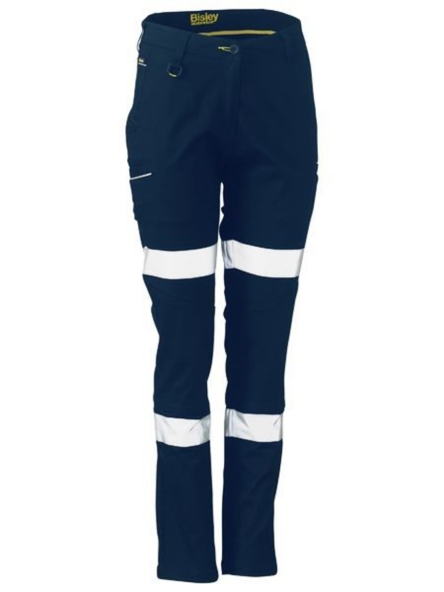 Picture of Bisley Ladies Stretch Cotton Pants with Reflective Tape