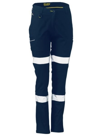 Picture of Bisley Ladies Stretch Cotton Pants with Reflective Tape