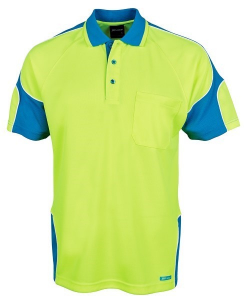 Picture of JB's Hi Vis Arm Panel Polo Shirt Short Sleeve 100% Polyester 2 Tone