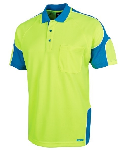 Picture of JB's Hi Vis Arm Panel Polo Shirt Short Sleeve 100% Polyester 2 Tone