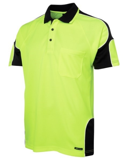 Picture of JB's Hi Vis Arm Panel Polo Shirt Short Sleeve 100% Polyester 2 Tone