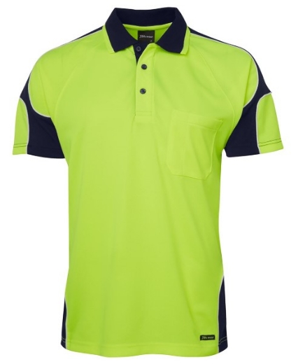 Picture of JB's Hi Vis Arm Panel Polo Shirt Short Sleeve 100% Polyester 2 Tone