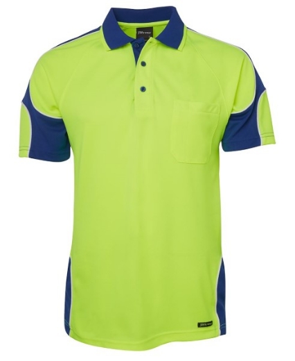 Picture of JB's Hi Vis Arm Panel Polo Shirt Short Sleeve 100% Polyester 2 Tone