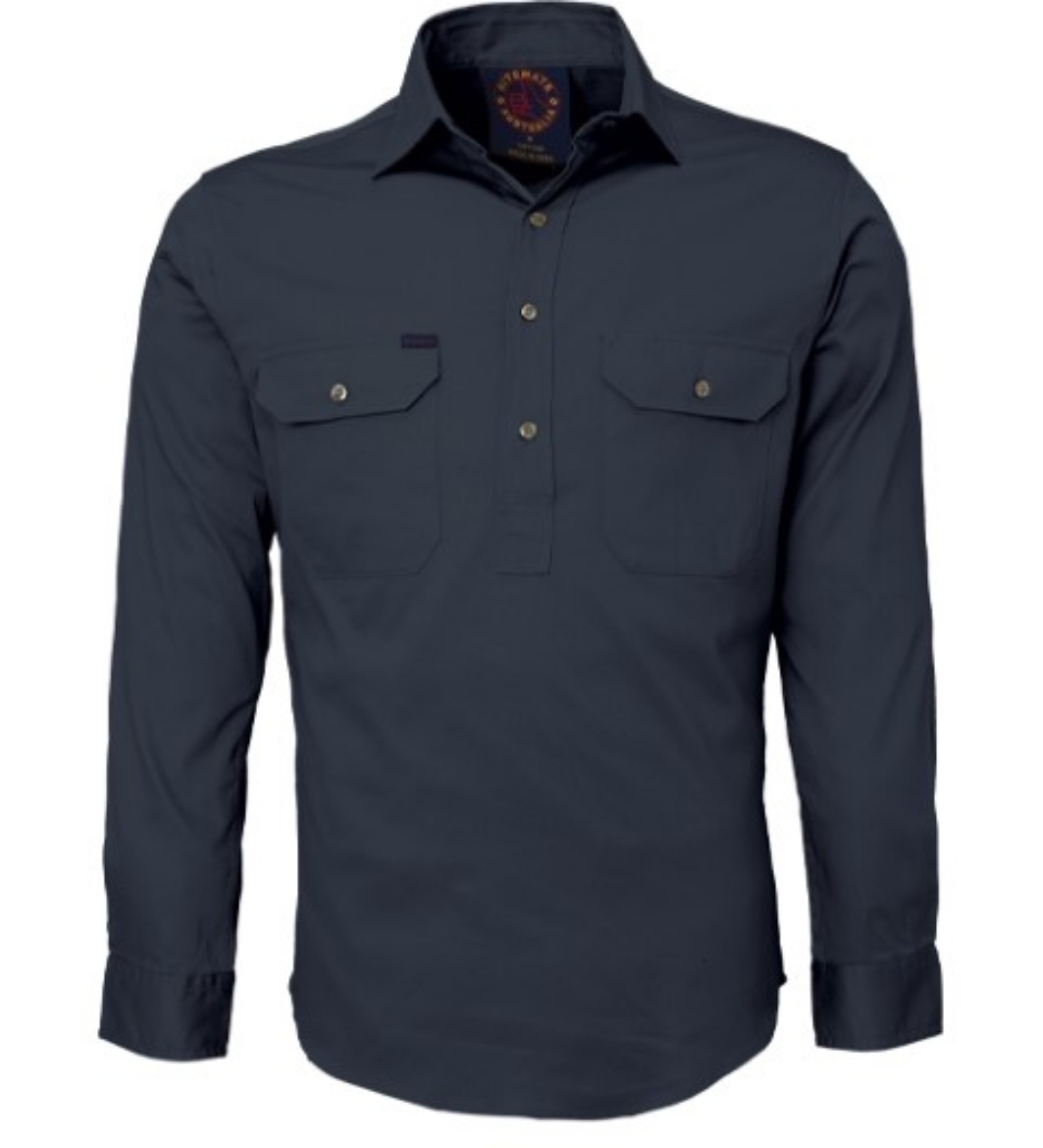 Picture of Ritemate Cotton Drill Shirt Closed Front Long Sleeve