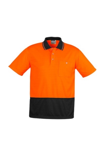 Picture of Syzmik Unisex Hi Vis Basic Spliced Polo Shirt 100% Polyester Short Sleeve