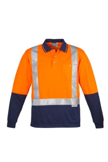 Picture of Syzmik Mens Day/Night 2 Tone 100% Polyester Long Sleeve Polo Shirt
