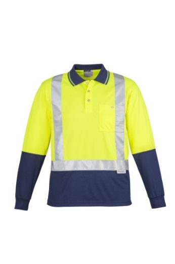 Picture of Syzmik Mens Day/Night 2 Tone 100% Polyester Long Sleeve Polo Shirt