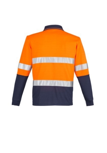 Picture of Syzmik Mens Hi Vis Spliced Polo 100% Polyester Long Sleeve Hoop Taped