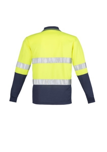 Picture of Syzmik Mens Hi Vis Spliced Polo 100% Polyester Long Sleeve Hoop Taped