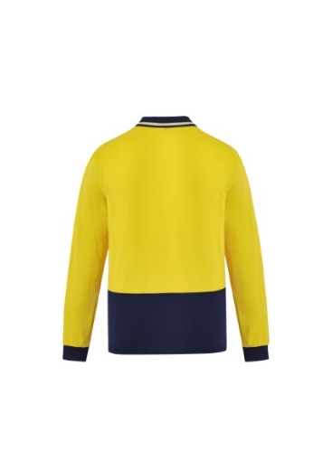 Picture of Syzmik Mens Hi-Vis Polo Shirt 100% Cotton Long Sleeve