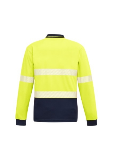 Picture of Syzmik Unisex Polo Shirt 100% Polyester Long Sleeve with Segmented Reflective Tape