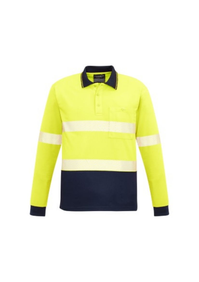 Picture of Syzmik Unisex Polo Shirt 100% Polyester Long Sleeve with Segmented Reflective Tape