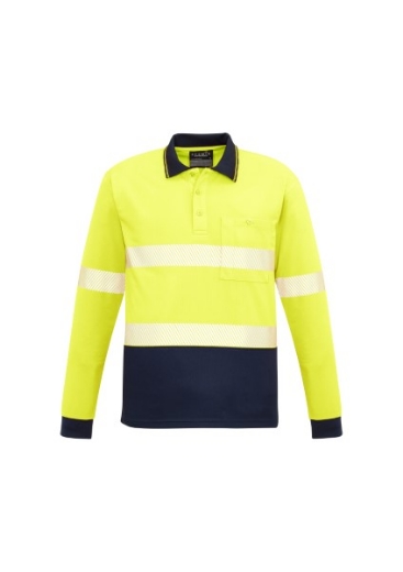 Picture of Syzmik Unisex Polo Shirt 100% Polyester Long Sleeve with Segmented Reflective Tape