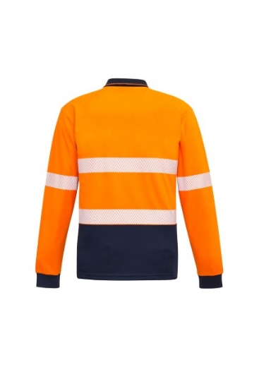 Picture of Syzmik Unisex Polo Shirt 100% Polyester Long Sleeve with Segmented Reflective Tape