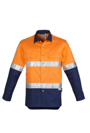 Picture of Syzmik Mens Hi Vis Spliced Industrial Shirt Hoop Taped