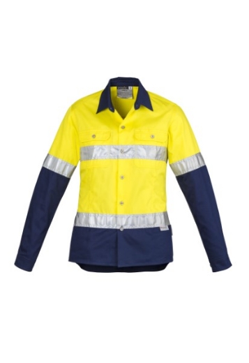 Picture of Syzmik Ladies Cotton Drill Shirt with Reflective Tape Long Sleeve