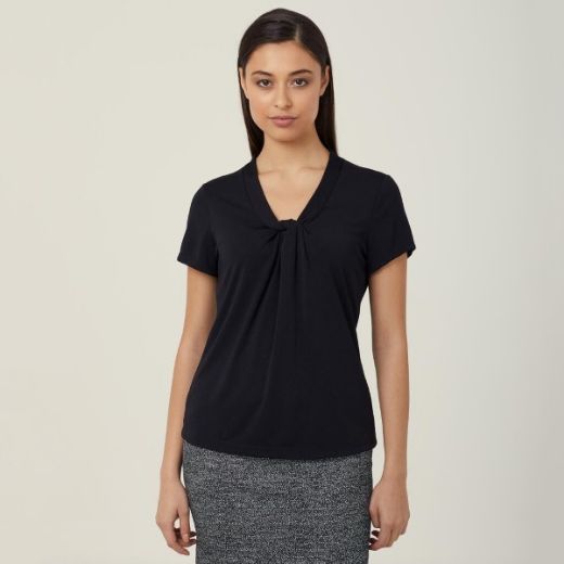 Picture of NNT Ladies Matt Jersey Twist Neck Short Sleeve Top