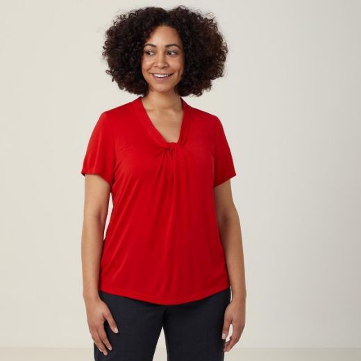 Picture of NNT Ladies Matt Jersey Twist Neck Short Sleeve Top