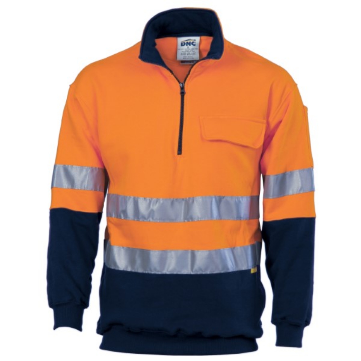 Picture of DNC Windcheater 1/2 Zip 100% Cotton RT1 Reflective Tape 2 Tone