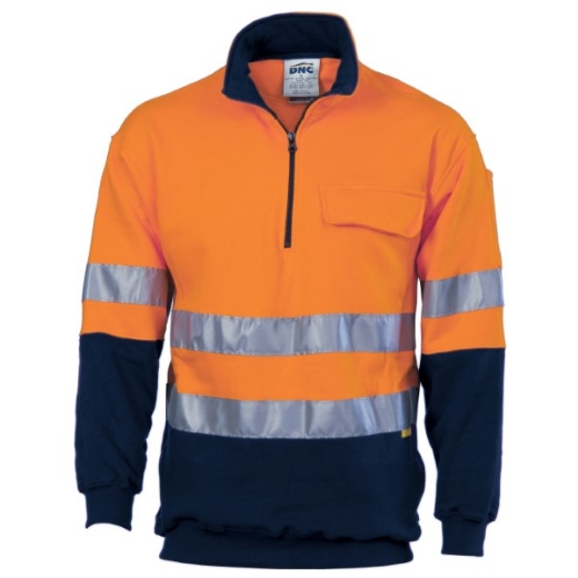 Picture of DNC Windcheater 1/2 Zip 100% Cotton RT1 Reflective Tape 2 Tone