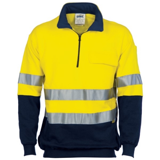 Picture of DNC Windcheater 1/2 Zip 100% Cotton RT1 Reflective Tape 2 Tone