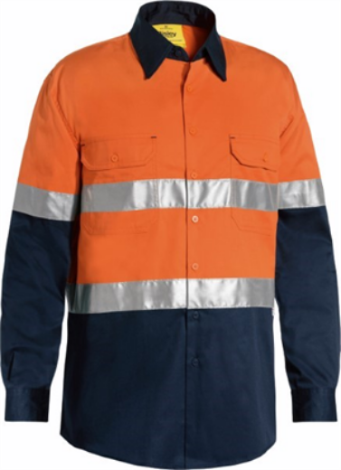 Picture of Bisley Cool Lightweight Shirt Long Sleeve 2 Hoop Reflective Tape