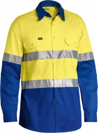 Picture of Bisley Cool Lightweight Shirt Long Sleeve 2 Hoop Reflective Tape