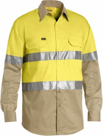 Picture of Bisley Cool Lightweight Shirt Long Sleeve 2 Hoop Reflective Tape