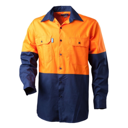 Picture of Tru Cotton Drill Shirt Long Sleeve 2 Tone