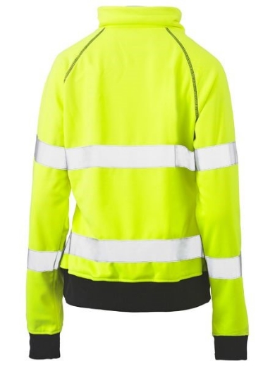 Picture of Bisley Ladies Hi Vis Fleece Jumper with Stretch Reflective Tape