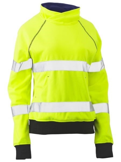 Picture of Bisley Ladies Hi Vis Fleece Jumper with Stretch Reflective Tape